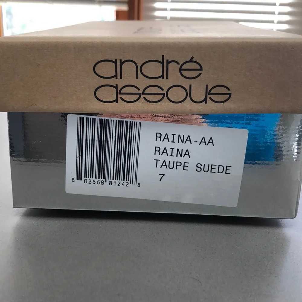 Andre Assous Taupe Suede  Gladiator Espadrilles 7N